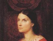 George Frederick watts,O.M.,R.A. Portrait of Lady Wolverton,nee Georgiana Tufnell,half length,earing a red dress (mk37) oil painting picture wholesale